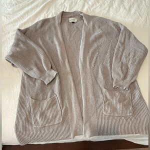 Universal Thread Women's Ribbed Cardigan - Light Gray